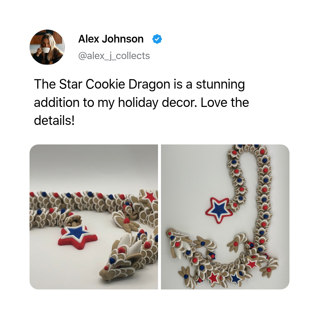 Star Cookie Dragon – 3D Printed Holiday Collectible