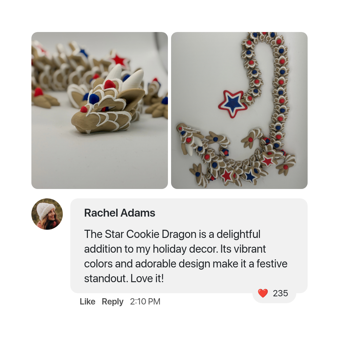 Star Cookie Dragon – 3D Printed Holiday Collectible