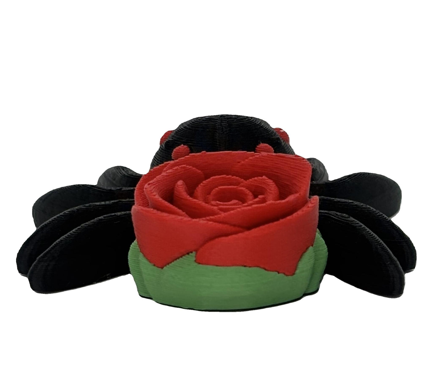 🌹 3D Printed Rose Spider – Gothic Floral Creepy-Cute Decor | 2" Wide × 1" Tall
