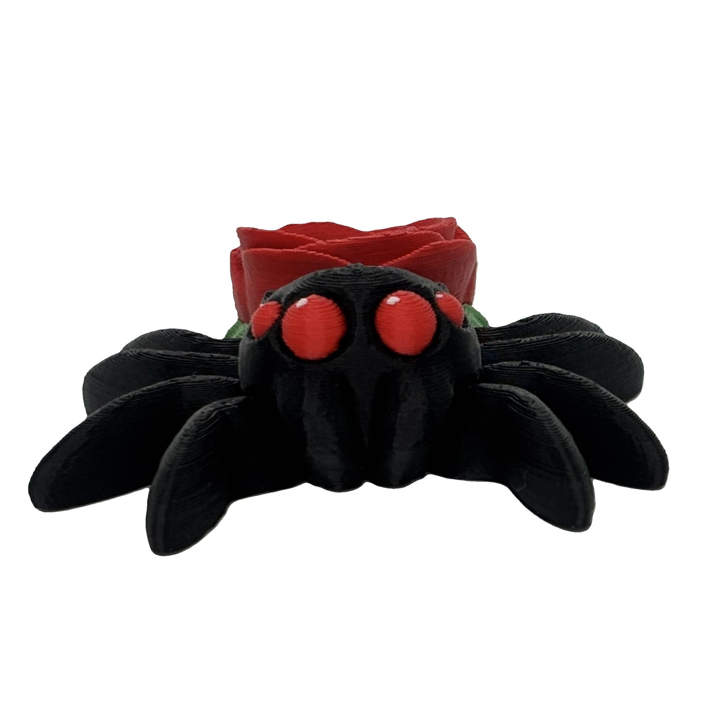 🌹 3D Printed Rose Spider – Gothic Floral Creepy-Cute Decor | 2" Wide × 1" Tall