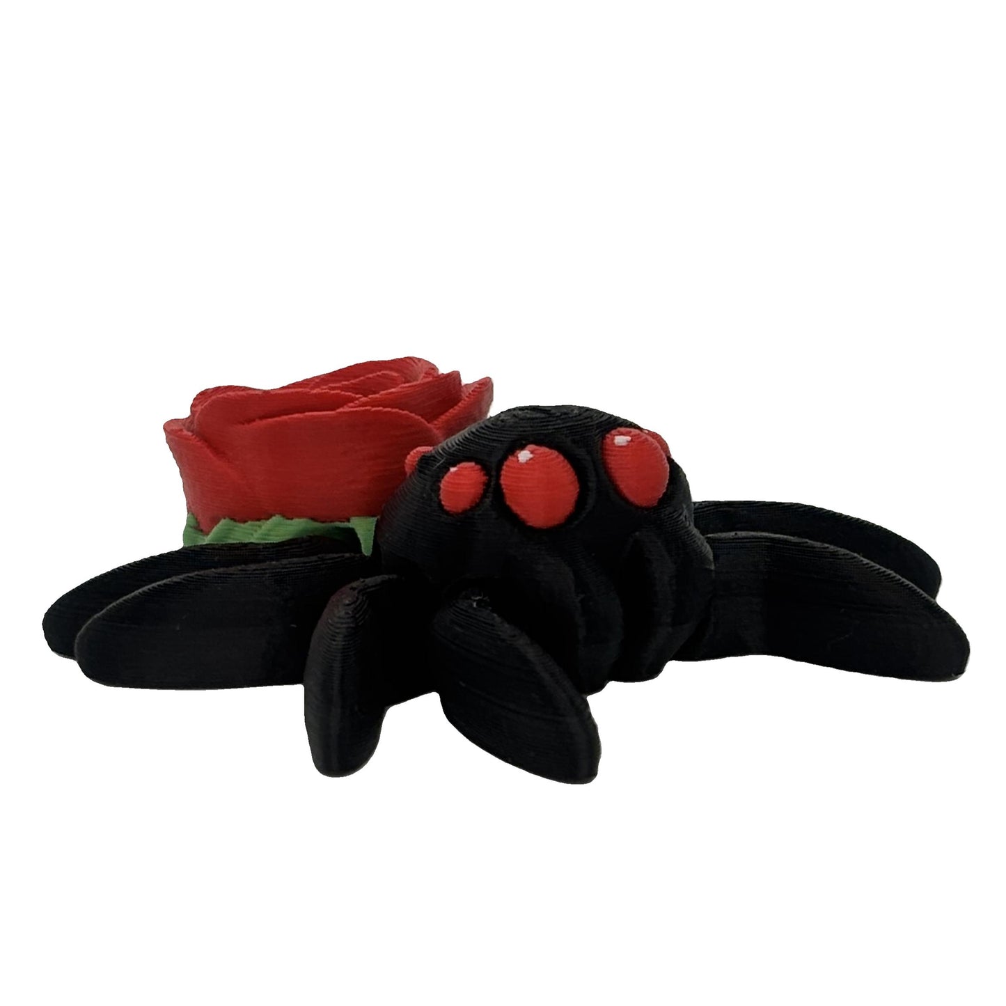 3D Printed Rose Spider – Gothic Floral Creepy-Cute Decor | 2" Wide × 1" Tall