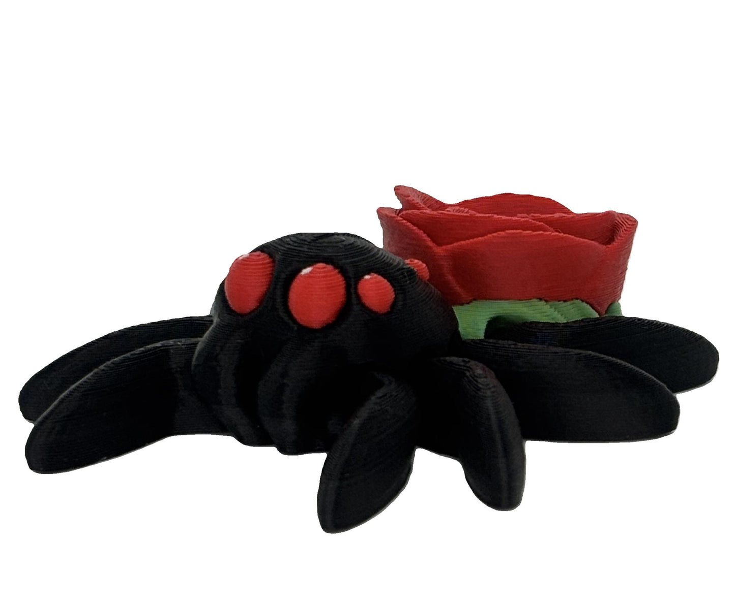 🌹 3D Printed Rose Spider – Gothic Floral Creepy-Cute Decor | 2" Wide × 1" Tall