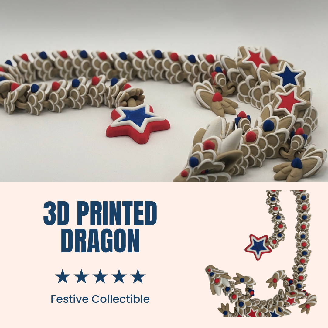 Star Cookie Dragon – 3D Printed Holiday Collectible
