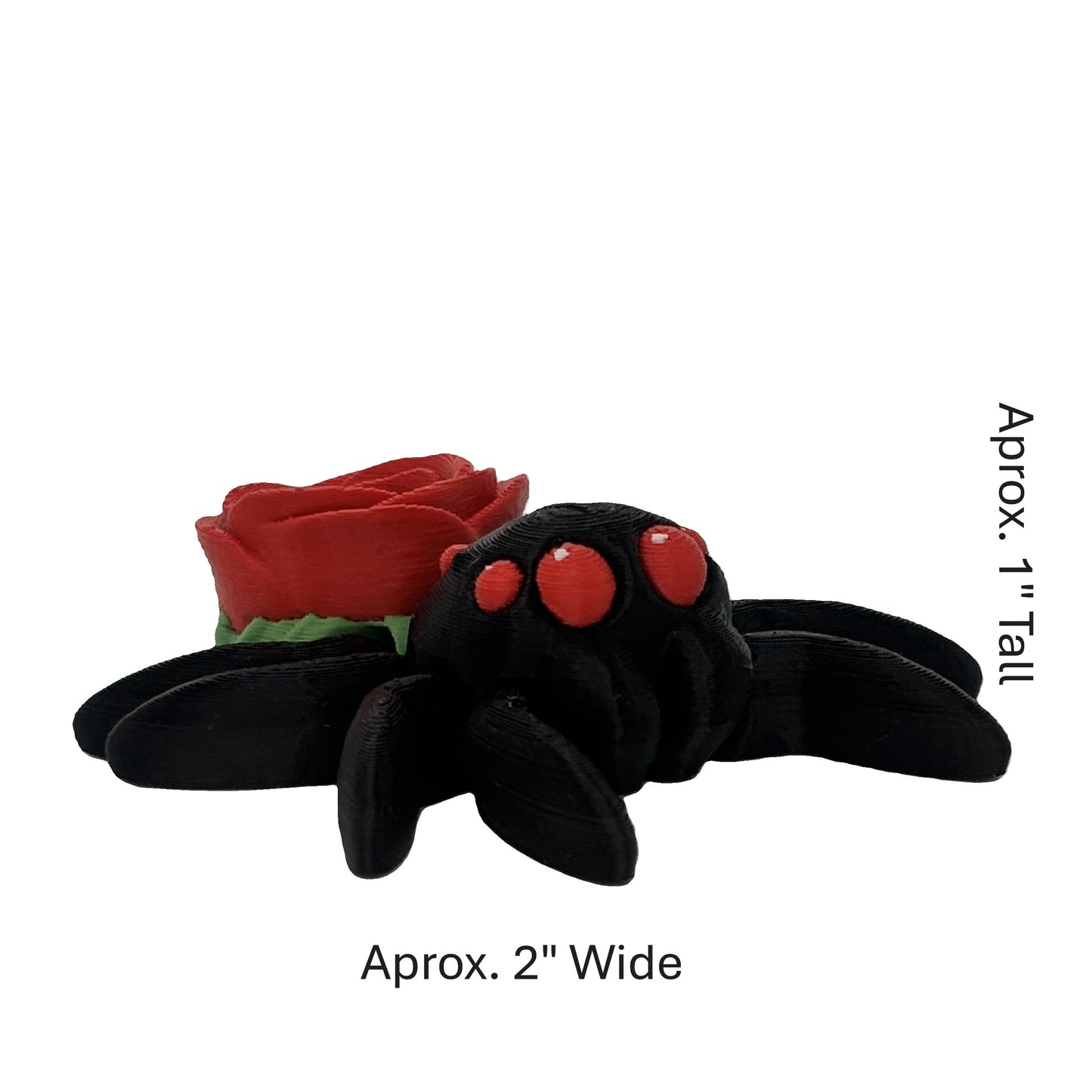 🌹 3D Printed Rose Spider – Gothic Floral Creepy-Cute Decor | 2" Wide × 1" Tall