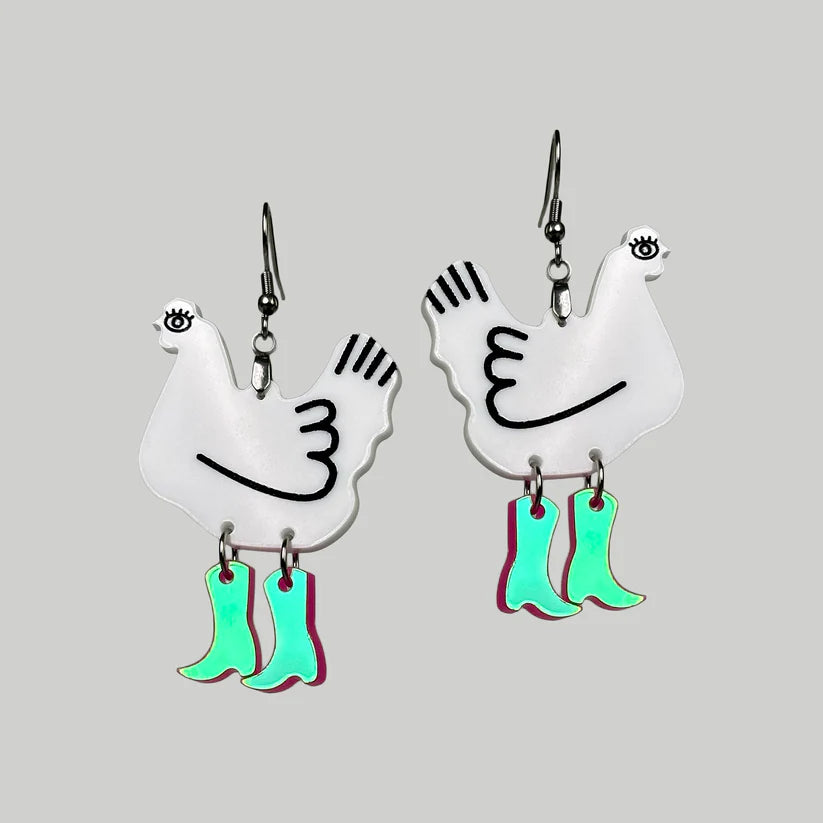 Chicken Boots Earrings