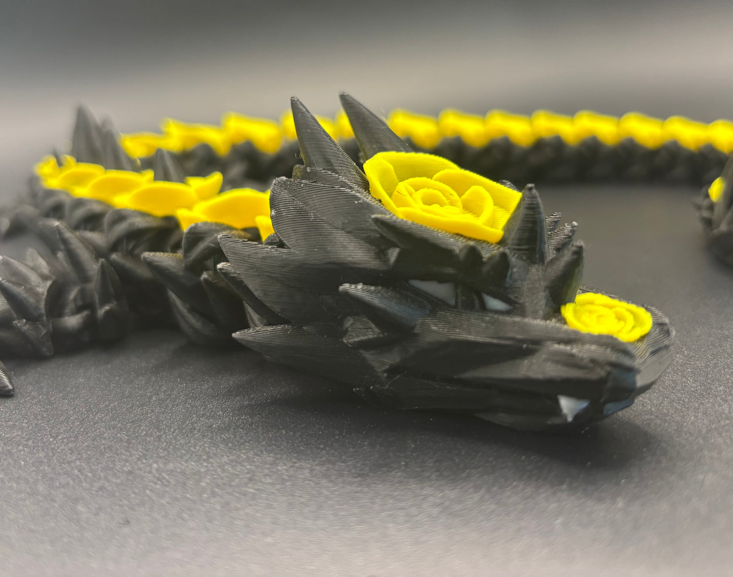 Articulated Yellow Rose Dragon 3D Printed Flexible Fantasy Fidget The Printed Dragon Articulated Yellow Rose Dragon 3D Printed Flexible Fantasy Fidget The Printed Dragon