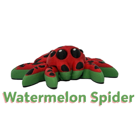 Watermelon Spider – 3D Printed Cute Desk Buddy | Kawaii Creepy-Crawly Decor | Unique Gift for Bug & Fruit Lovers