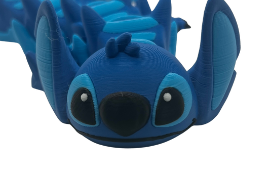 Blue Alien Dragon – 3D Printed Articulated Collectible Toy