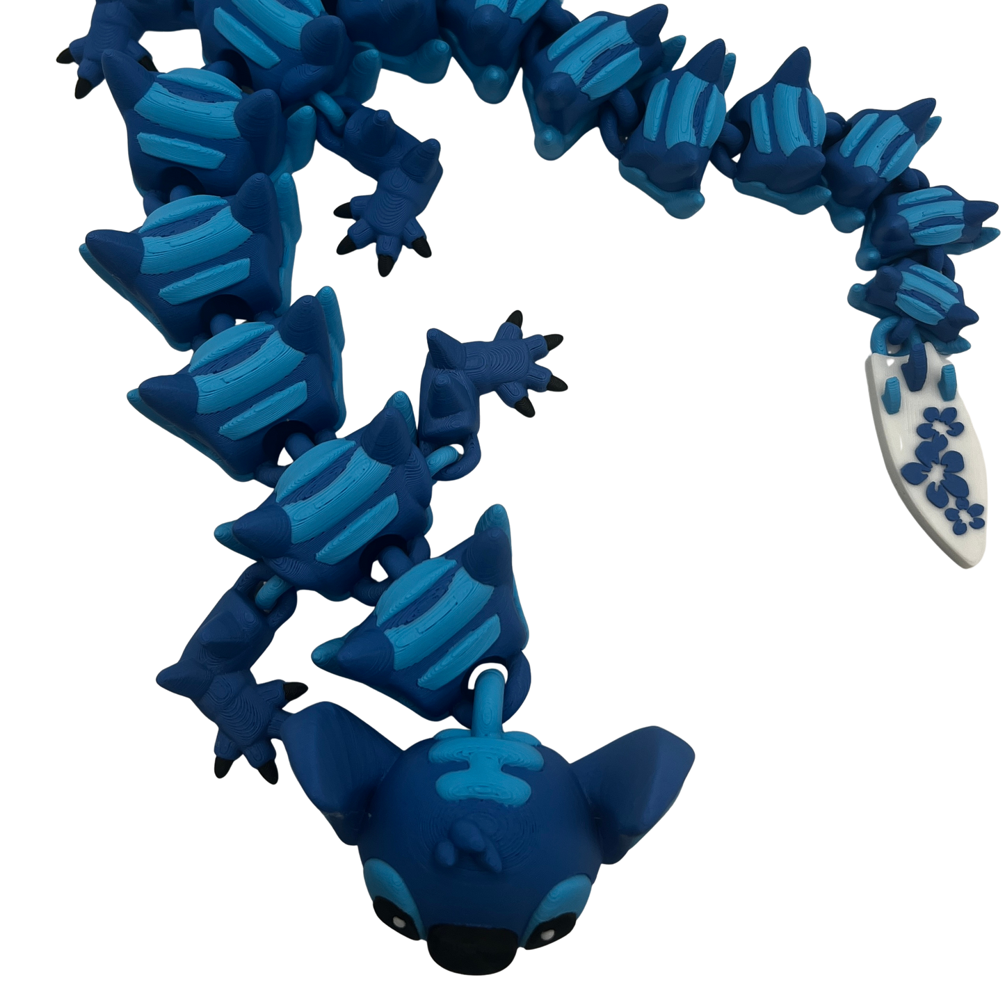 Blue Alien Dragon – 3D Printed Articulated Collectible Toy